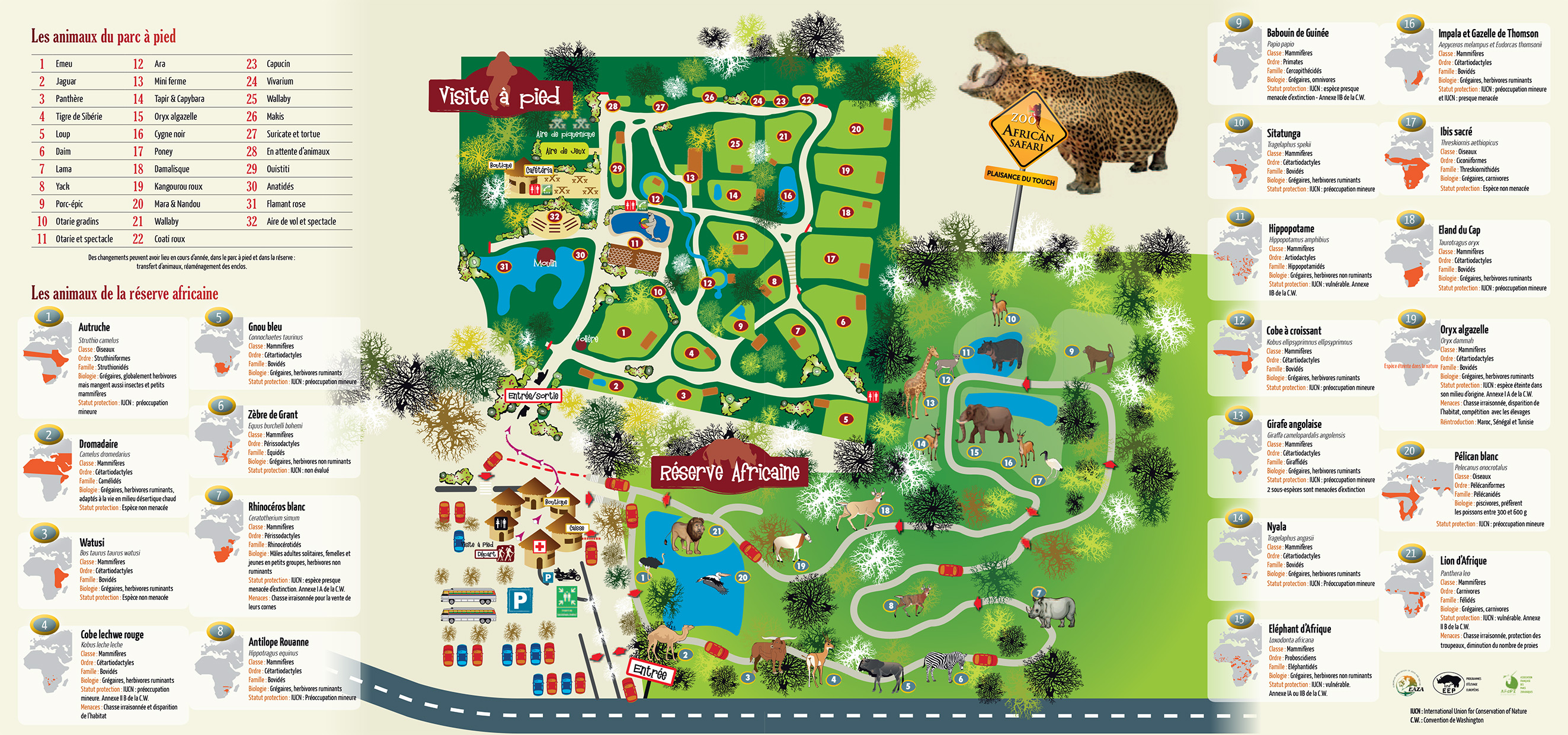 plan du site parc safari