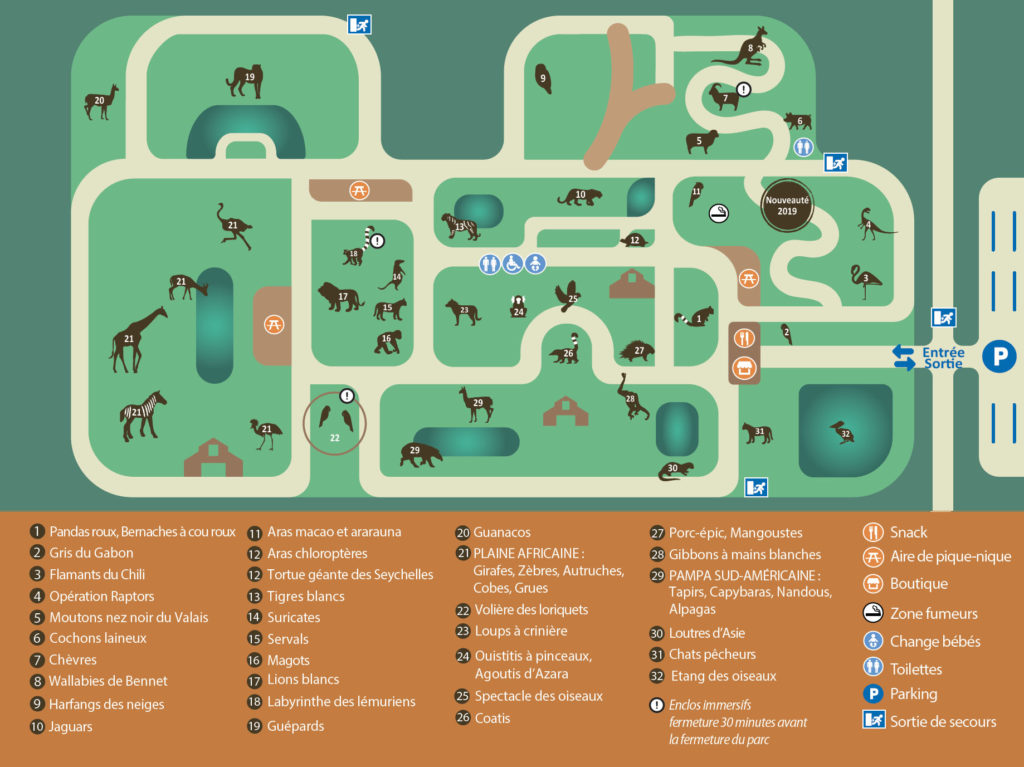 Plan Zoo de Bordeaux Pessac