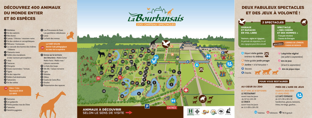 Plan Parc zoologique & Château de la Bourbansais
