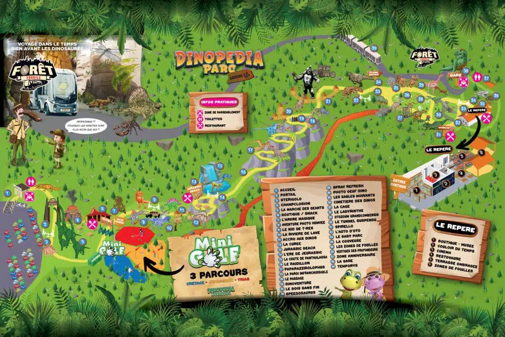 Dinopedia Parc - plan du site