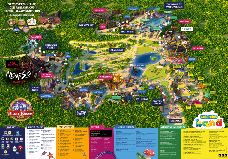 Alton Tower Attraction Maps