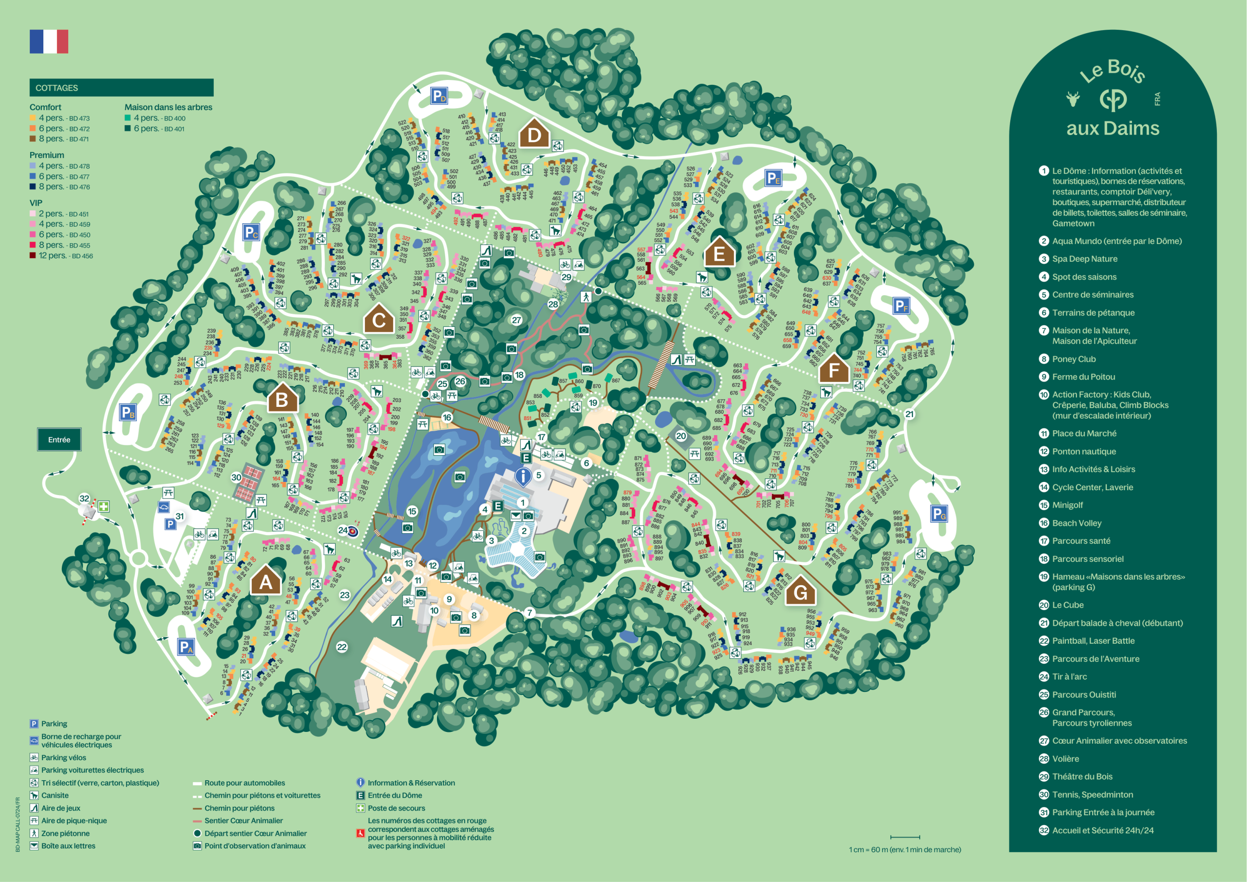 Plan Center Parcs Le Bois aux Daims