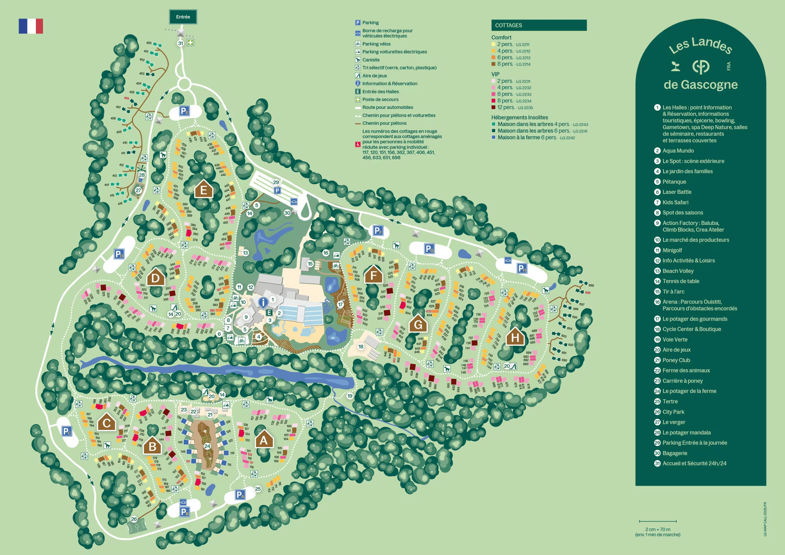 Plan Center Parcs Les Landes de Gascogne