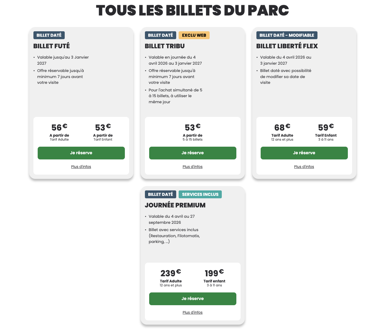 Tarifs Parc Astérix 2026